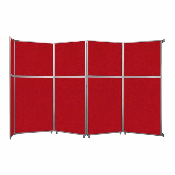 Operable Wall Folding Room Divider 15'7" x 10'3/4" Red Fabric